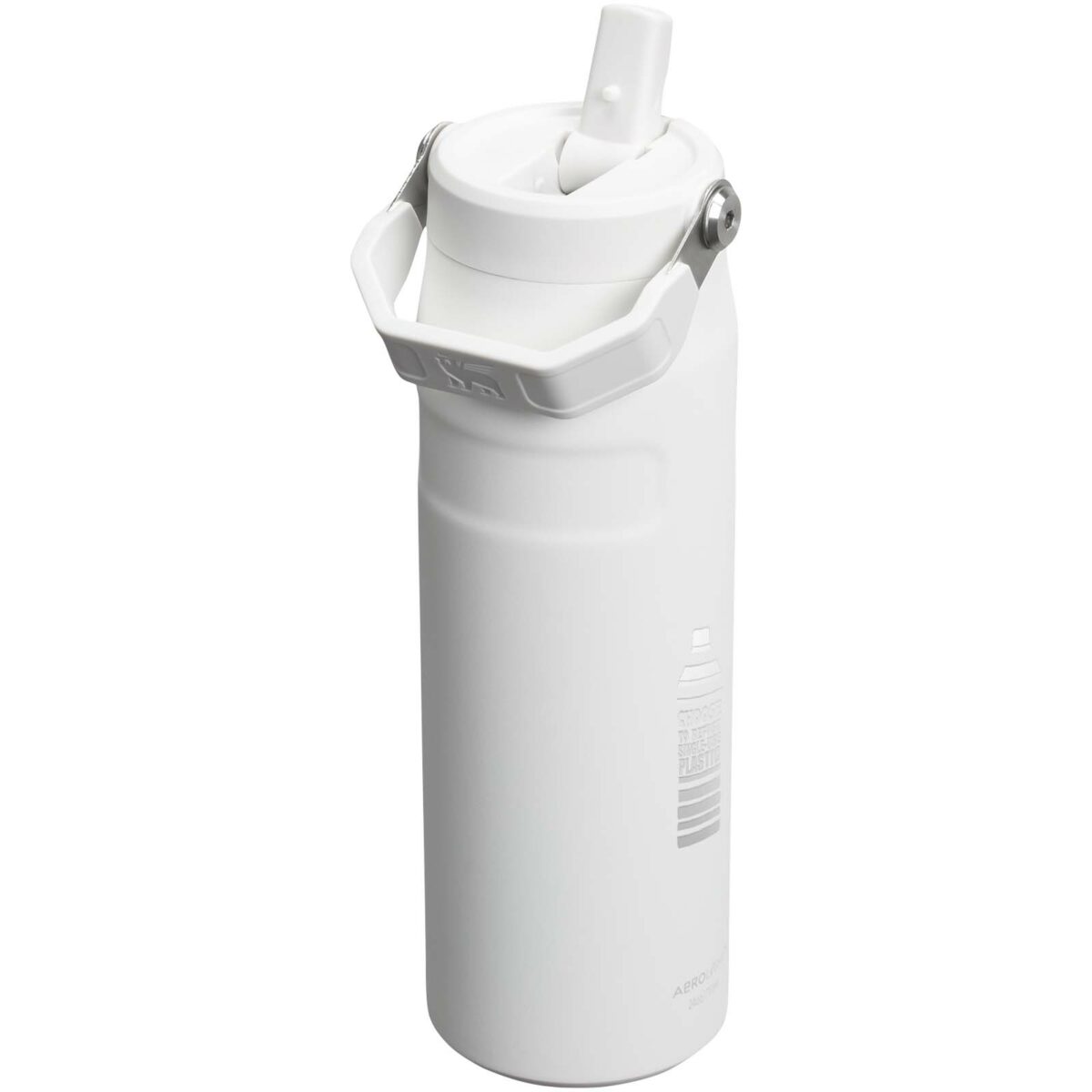 Stanley IceFlow™ 2.0 700 ml water bottle with flip straw – Frosted white with logo