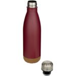Cove 500 ml double wall vacuum insulated stainless steel water bottle with cork details – Red extra view