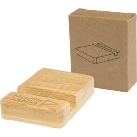 Ebla bamboo phone stand – Wood with logo