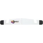 Buna recycled plastic foldable tablet and phone stand – White with logo