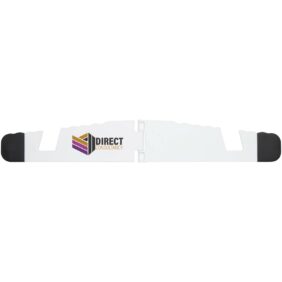 Buna recycled plastic foldable tablet and phone stand – White with logo