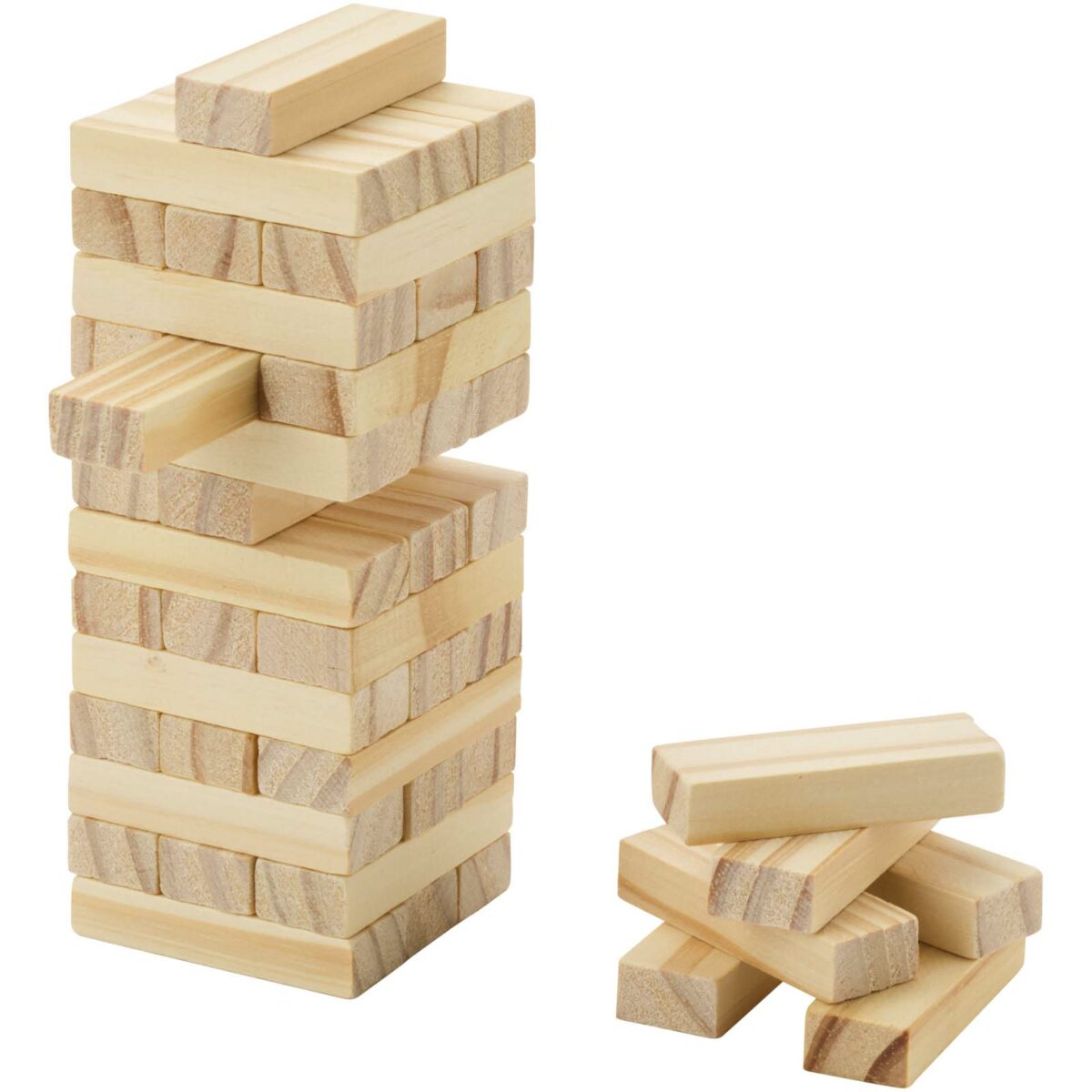 Jumble wooden toppling tower game – Natural extra view