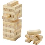 Jumble wooden toppling tower game – Natural extra view