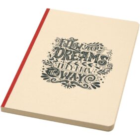 Liliana A5 sugarcane and RPET soft cover notebook – Brick with logo