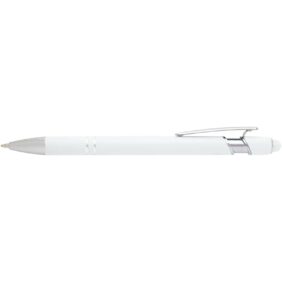 Kish ballpoint pen with silver finish (black ink) – White front view