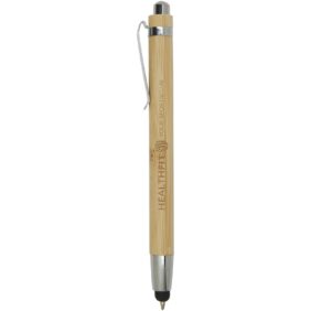 Elm bamboo ballpoint pen (black ink) – Natural with logo