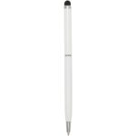 Ore aluminium ballpoint pen with stylus (blue ink) – White back view