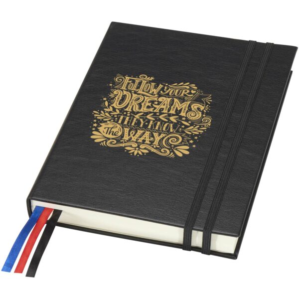 Alder A5 hard cover notebook – Solid black with logo