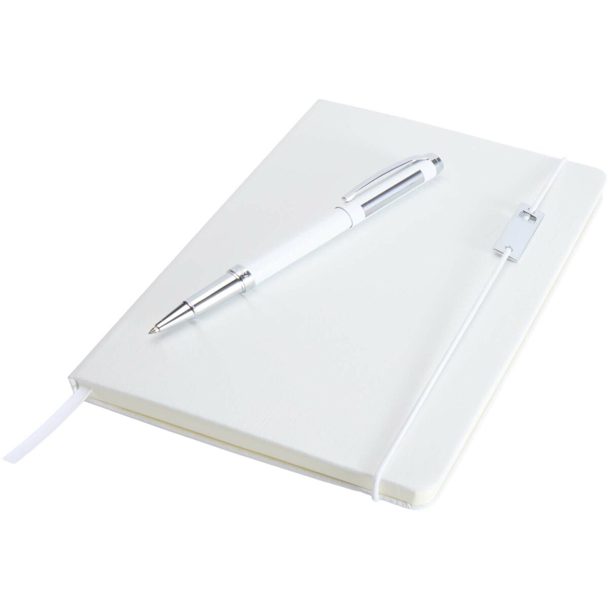 Legato Elegance A5 hard cover notebook and rollerball pen set – White extra view