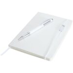 Legato Elegance A5 hard cover notebook and rollerball pen set – White extra view