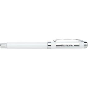 Legato Elegance A5 hard cover notebook and rollerball pen set – White with logo