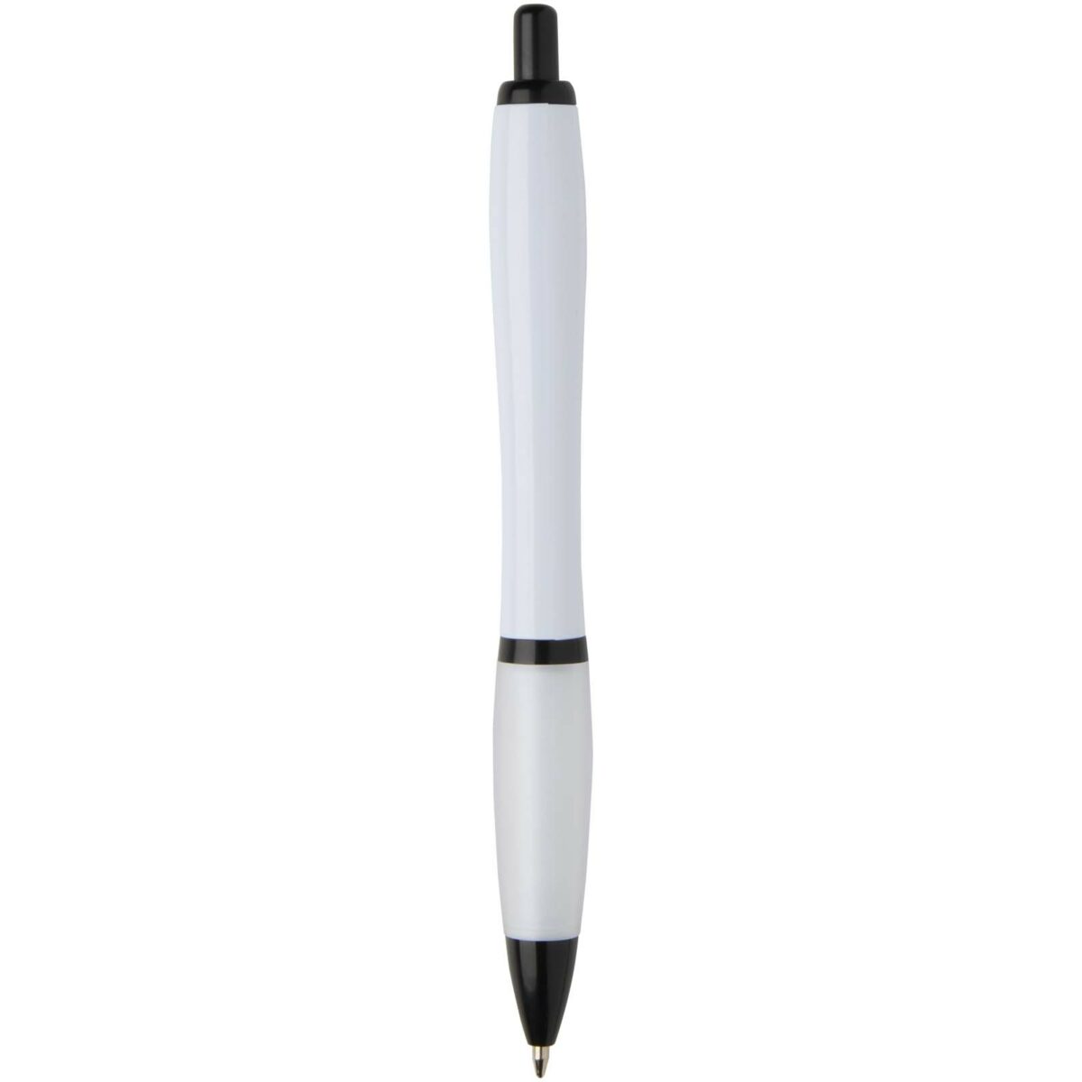Nash recycled plastic ballpoint pen with black trims (black ink) – White back view
