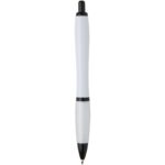 Nash recycled plastic ballpoint pen with black trims (black ink) – White back view