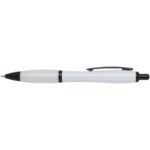 Nash recycled plastic ballpoint pen with black trims (black ink) – White front view