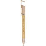 Delfina phone holder pen (black ink) – Oatmeal with logo