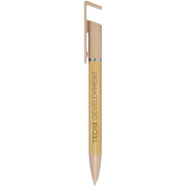 Delfina phone holder pen (black ink) – Oatmeal with logo