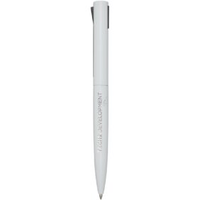 Juana recycled aluminium ballpoint pen (black ink) – White with logo