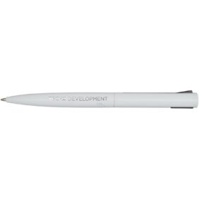 Juana recycled aluminium ballpoint pen (blue ink) – White with logo