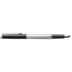 Hemisphere colour blocking fountain pen with palladium trim (blue ink) – White front view