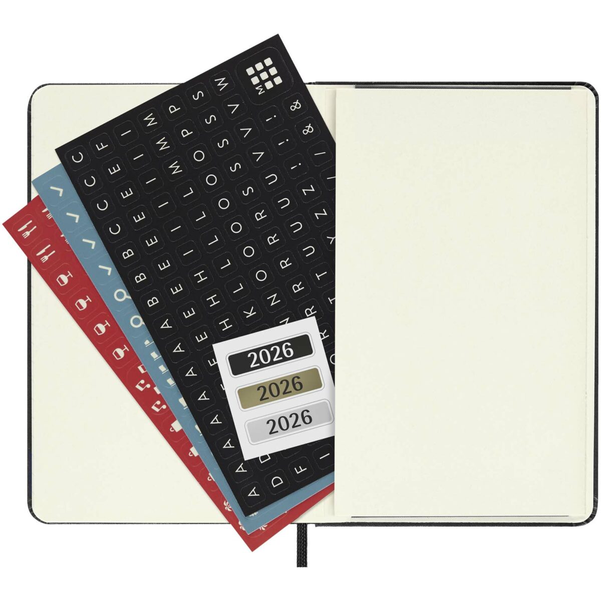 Moleskine hard cover 12 month PK daily planner – Solid black extra view