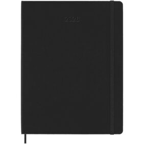 Moleskine hard cover 12 month XL weekly planner – Solid black front view