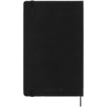 Moleskine hard cover undated L weekly planner – Solid black back view