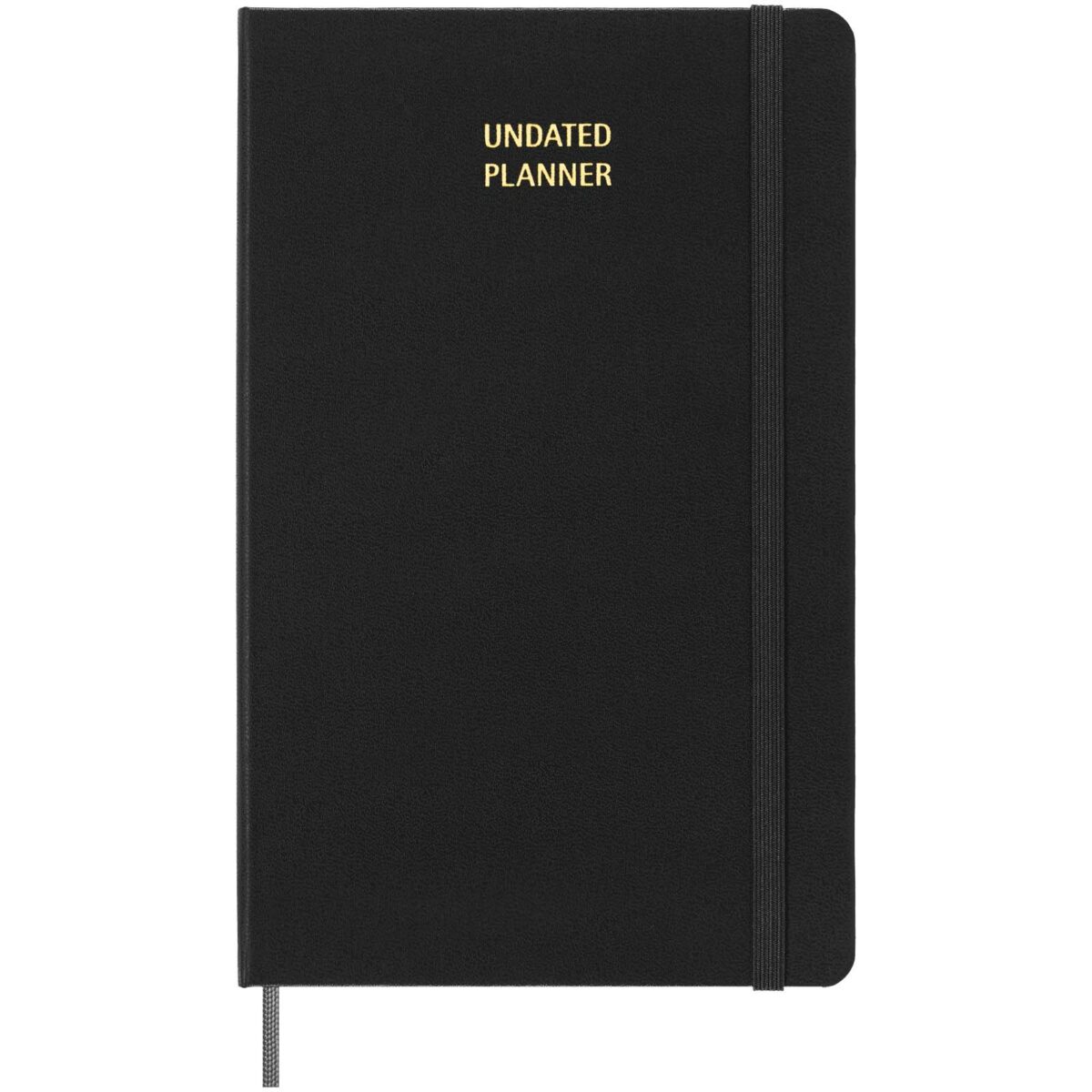 Moleskine hard cover undated L weekly planner – Solid black front view