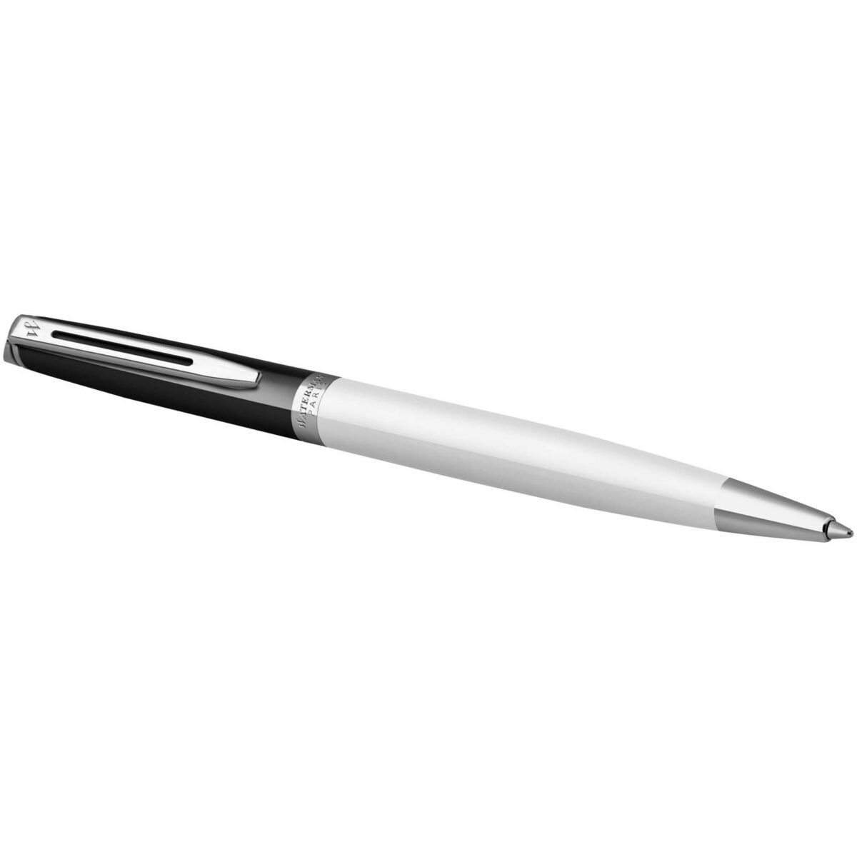 Hemisphere colour blocking ballpoint pen with palladium trim (blue ink) – White extra view