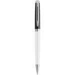 Hemisphere colour blocking ballpoint pen with palladium trim (blue ink) – White front view