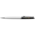 Hemisphere colour blocking ballpoint pen with palladium trim (blue ink) – White with logo