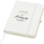 Spectrum Plus A6 hard cover notebook – White with logo