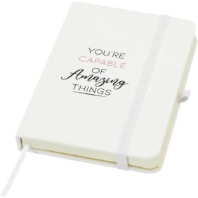 Spectrum Plus A6 hard cover notebook – White with logo