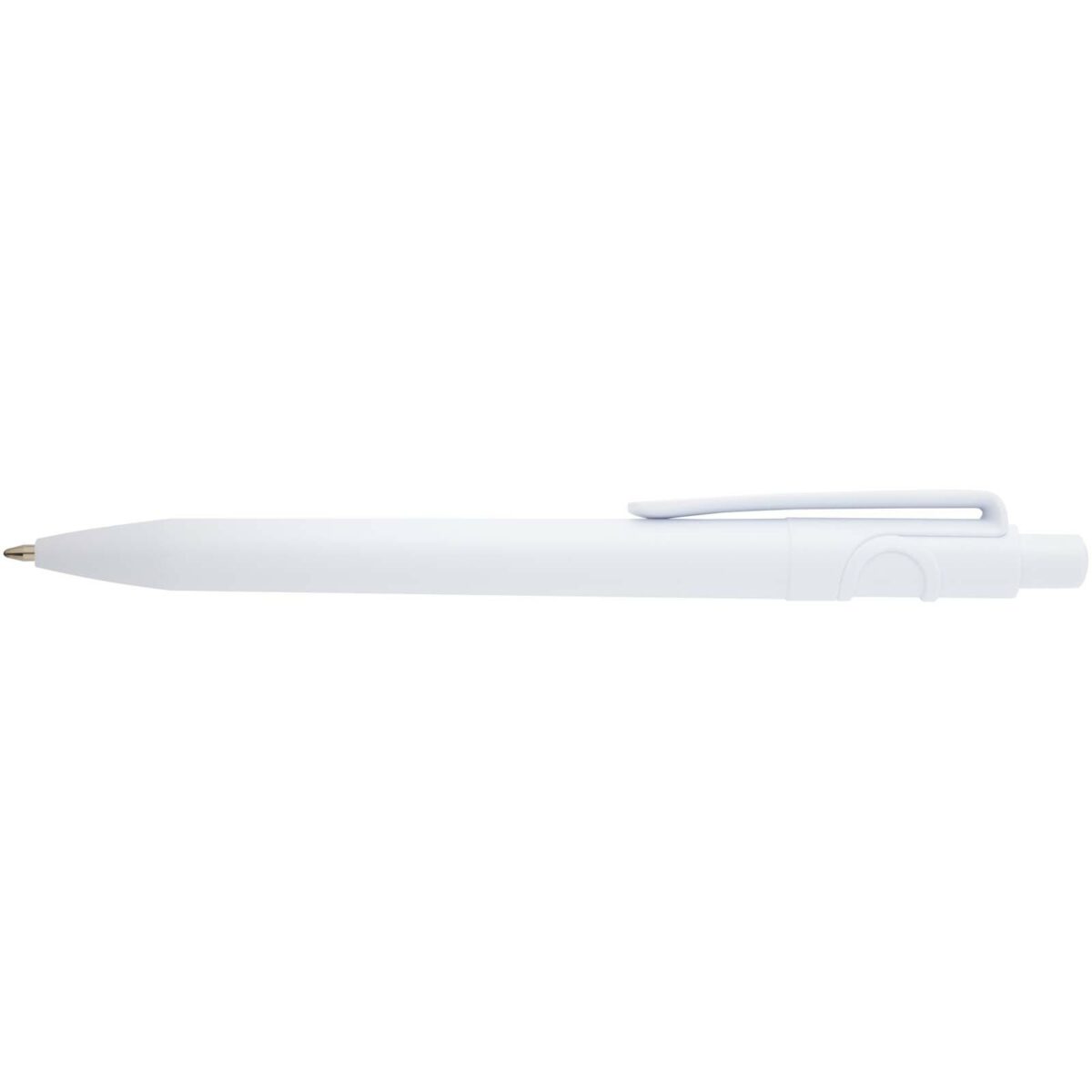 Unica recycled plastic ballpoint pen (blue ink) – White front view