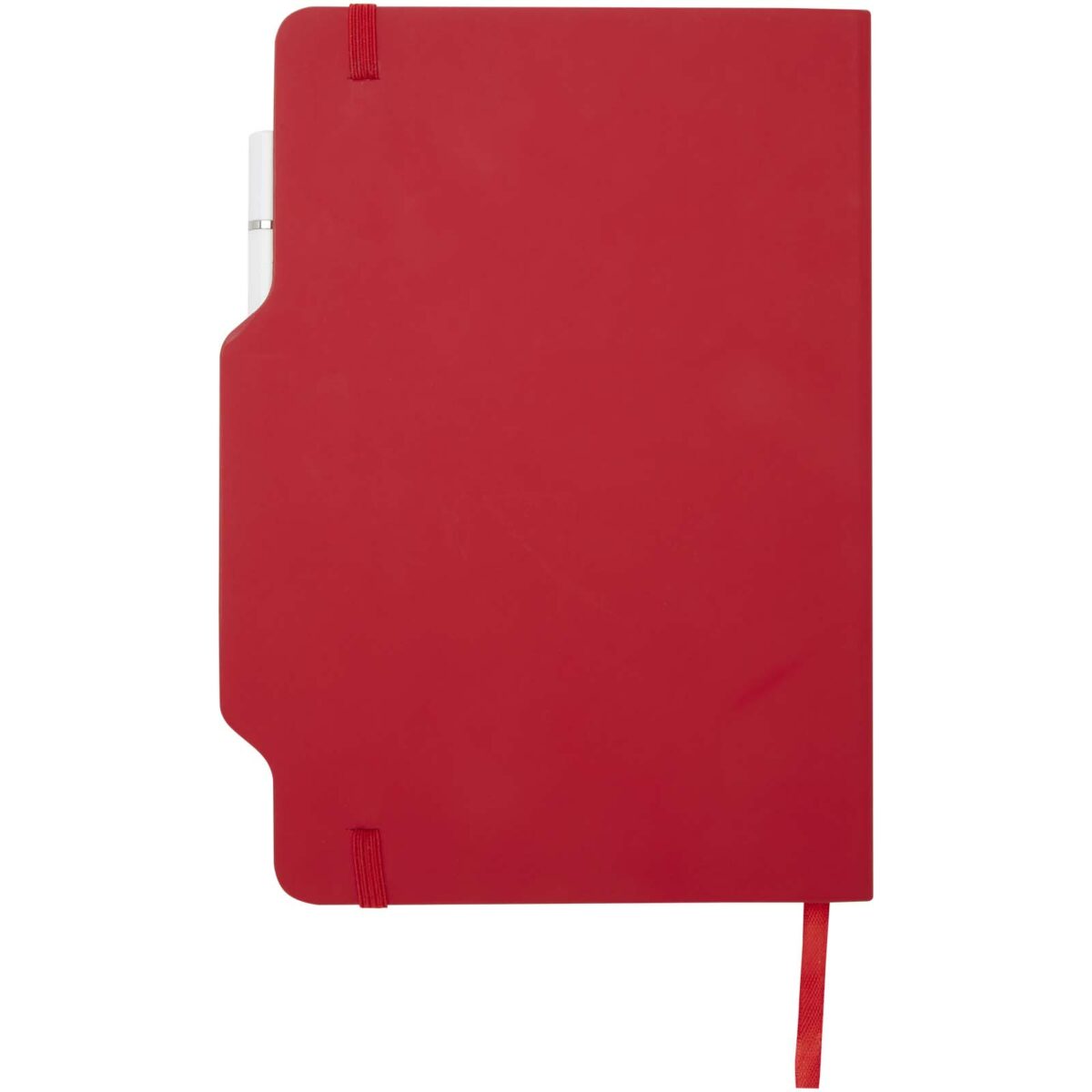 Nexus A5 hard cover notebook with pen and pencil combo (black ink) – Red back view