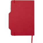 Nexus A5 hard cover notebook with pen and pencil combo (black ink) – Red back view