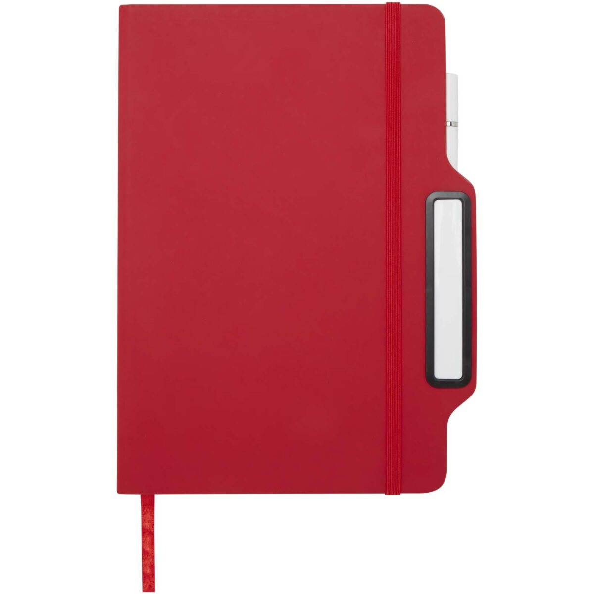 Nexus A5 hard cover notebook with pen and pencil combo (black ink) – Red front view