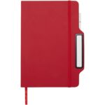Nexus A5 hard cover notebook with pen and pencil combo (black ink) – Red front view