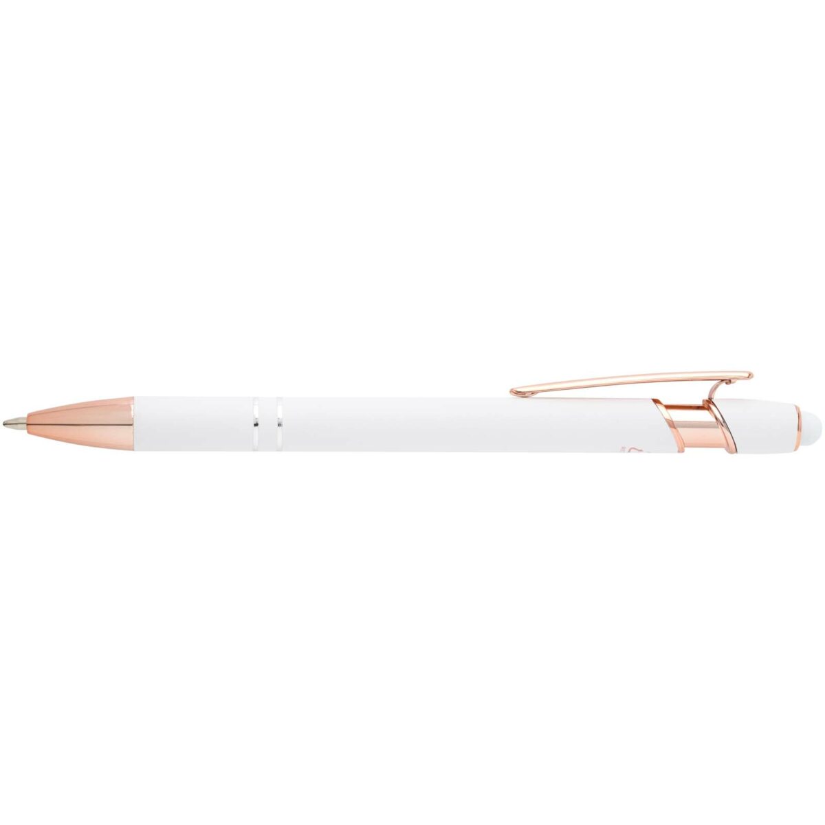 Nanna ballpoint pen with rose gold finish (blue ink) – White front view