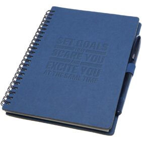 Slate A5 reusable hard cover notebook and pen set (black ink) – Navy with logo