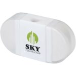 Velvi pencil sharpener with eraser – White with logo