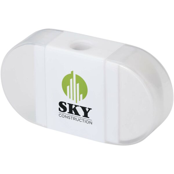 Velvi pencil sharpener with eraser – White with logo