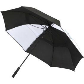 Jeff 55" windproof golf umbrella – White with logo