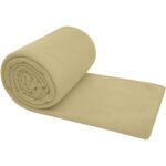 Huggy fleece plaid blanket with carry pouch 220x250 cm – Beige extra view