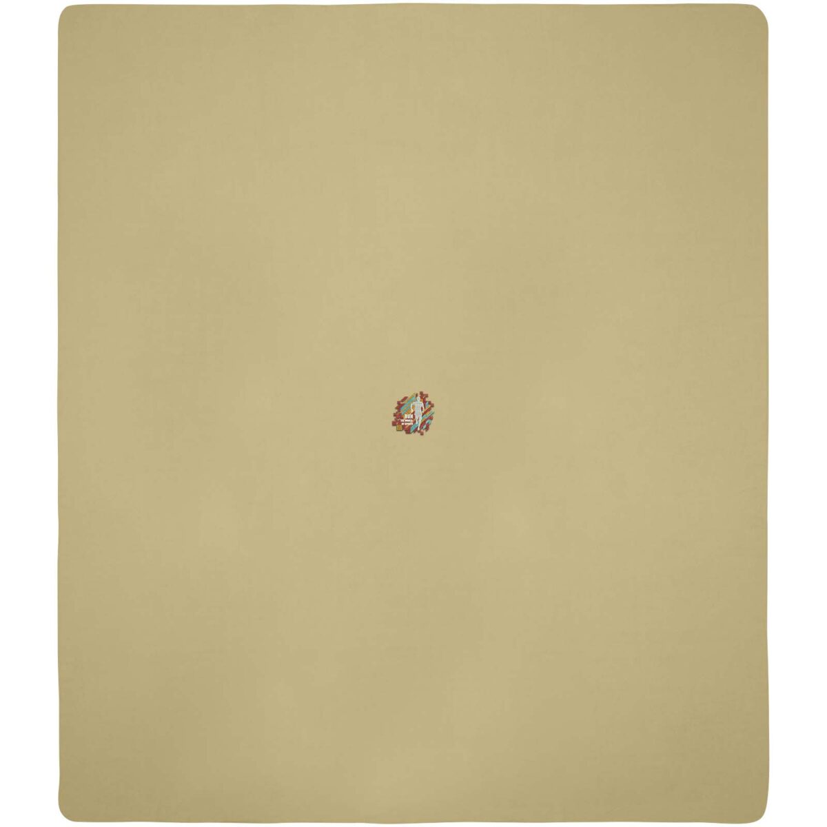 Huggy fleece plaid blanket with carry pouch 220x250 cm – Beige with logo