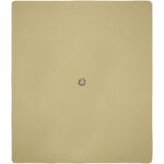 Huggy fleece plaid blanket with carry pouch 220x250 cm – Beige with logo