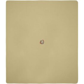Huggy fleece plaid blanket with carry pouch 220x250 cm – Beige with logo