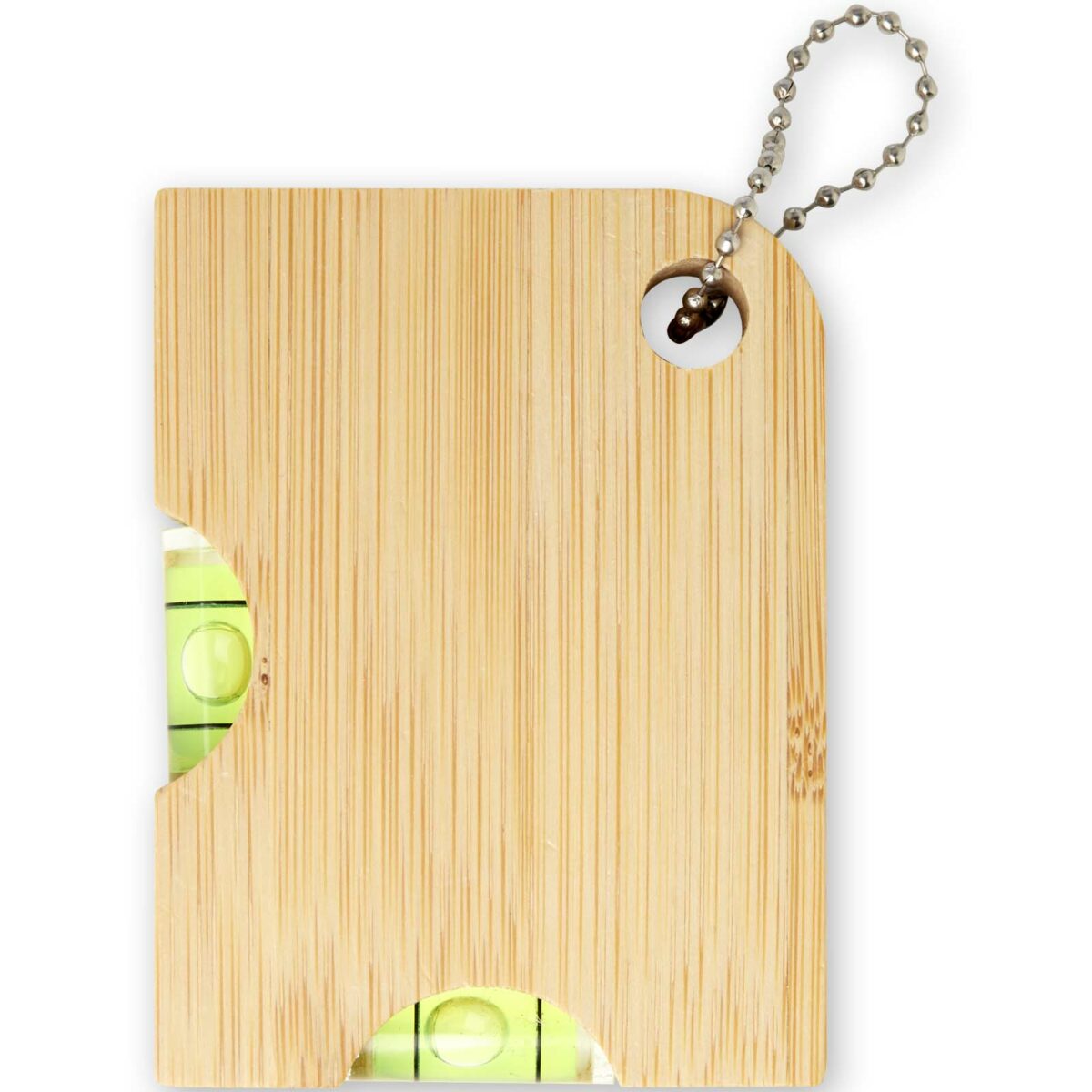 Levo bamboo bottle opener with level – Natural front view