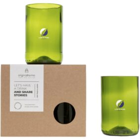 Originalhome 280 ml drinking glass set – Green with logo