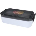 Snappy lunch box and cutlery set – White with logo
