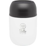 Supo 480 ml double-walled recycled stainless steel lunch pot – White with logo